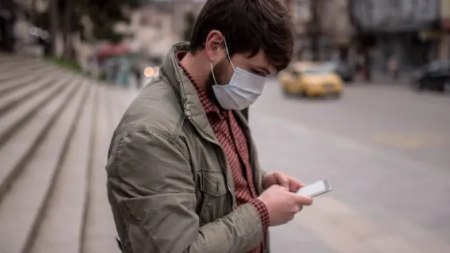 A man with a facemask